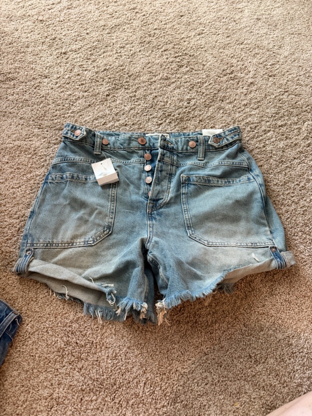 Free People Palmer Jean Shorts - Light Blue
